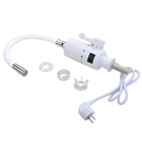 Проточный кран-водонагреватель с гибким изливом для кухни Lidz Warm 065 LDWAR065WHI49097 White/White