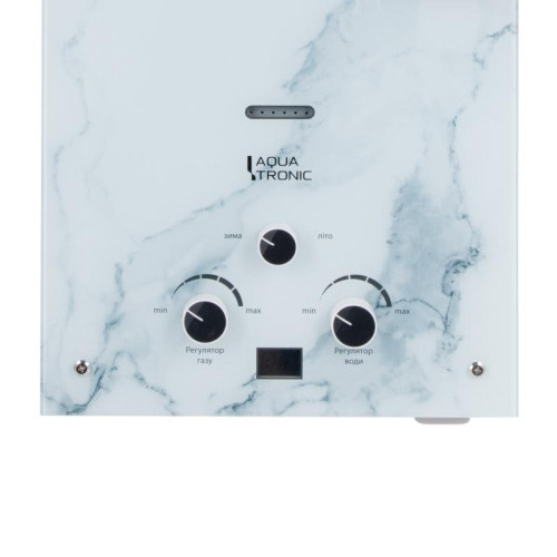Колонка газовая дымоходная  Aquatronic  A21-10LMarble 10 л стеклянная панель c рисунком Мрамор
