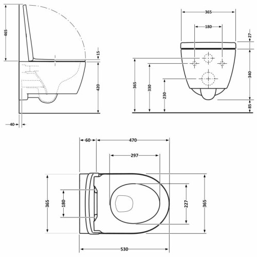 Унитаз подвесной Qtap Taurus Ultra Quiet 515×360×350 мм, White, с сиденьем Slim Duroplast / Soft-close / Quick Release QTTAU26W49116