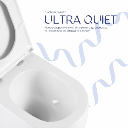 Унитаз подвесной Qtap Taurus Ultra Quiet 515×360×350 мм, White, с сиденьем Slim Duroplast / Soft-close / Quick Release QTTAU26W49116