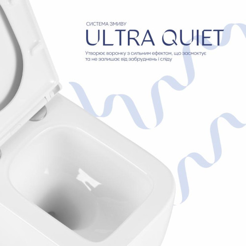 Унитаз подвесной Qtap Gemini Ultra Quiet 485×340×350 мм, White, с сиденьем Slim Duroplast / Soft-close / Quick Release QTTAU26W49119