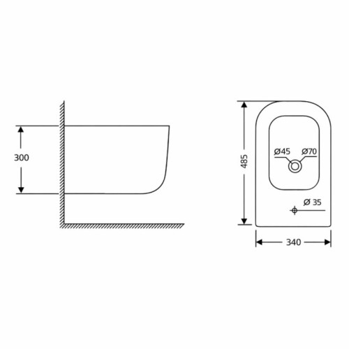 Биде подвесное Qtap Gemini 485×340×300 мм, White QTTAU28W49120 Биде подвесное Qtap Gemini 485×340×300 мм, White QTTAU28W49120