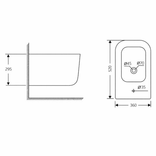 Биде подвесное Qtap Gemini 520×360×295 мм, White QTTAU28W49121 Биде подвесное Qtap Gemini 520×360×295 мм, White QTTAU28W49121
