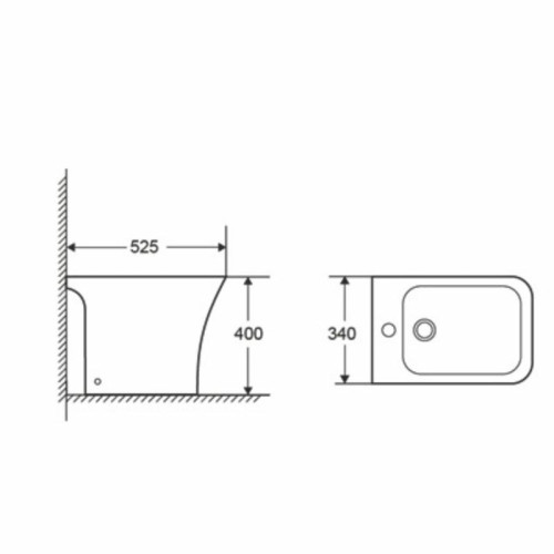Биде напольное Qtap Presto Quadro 525×340×400 мм, White QTPRE29W49124 Биде напольное Qtap Presto Quadro 525×340×400 мм, White QTPRE29W49124
