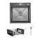 Комплект Lidz Handmade H5050HB Мойка для кухни интегрированная Decor Black PVD Honeycomb в комплекте с дозатором+Lidz LIDZK01B Корзина для мойки Комплект Lidz Handmade H5050HB Мойка для кухни интегрированная Decor Black PVD Honeycomb в комплекте с дозатором+Lidz LIDZK01B Корзина для мойки