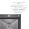 Комплект Lidz Handmade H6050HB Мойка для кухни интегрированная Decor Black PVD Honeycomb в комплекте с дозатором+ LIDZK01B Корзина для кухонной мойки