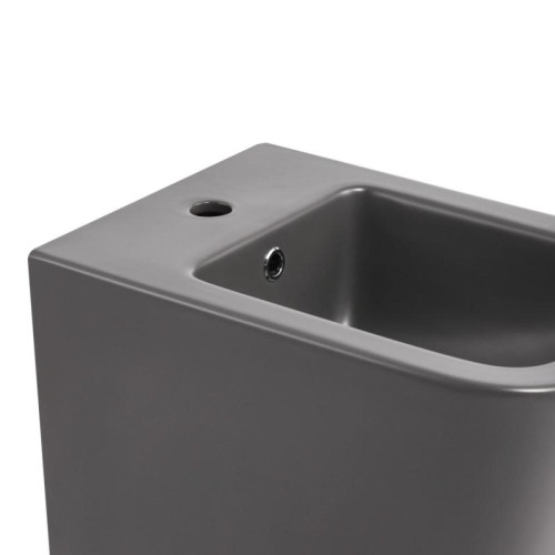 Комплект Qtap Tern Anthracite 3 в 1: унитаз подвесной Ultra Quiet + биде подвесное + раковина накладная QTTERAN49161
