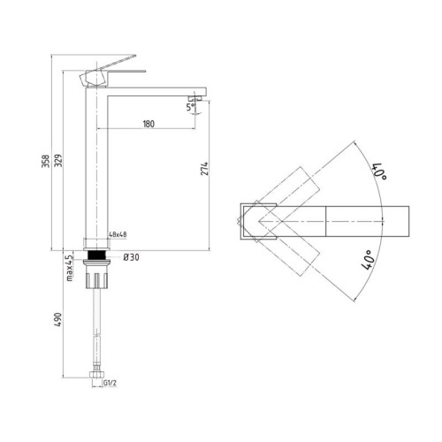 Смеситель для раковины высокий Lidz Helix 001FH (k35)  LDHEL001FHNKS49179 Nickel