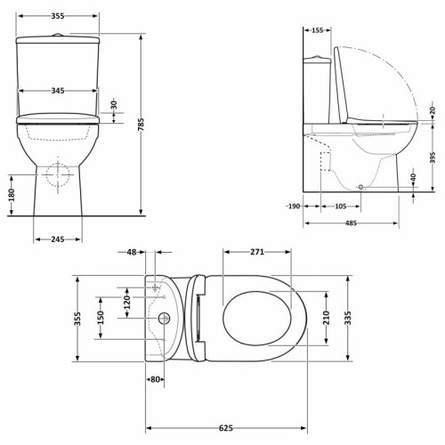 Унитаз напольный Qtap Leo Ultra Quiet 620×355×790 мм с сиденьем Soft-close, White QTLEO27W49261
