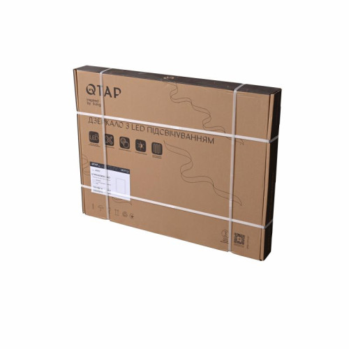 Зеркало Qtap Mideya (MI2) 600х800 с часами, с LED-подсветкой Touch, с антизапотеванием, диммером, рег. яркости QTMID60080049627