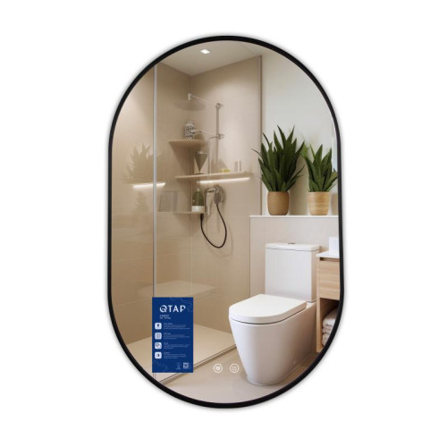 Зеркало Qtap Scorpio (SC1) с LED-подсветкой Touch, с антизапотеванием, с диммером, рег. темп. цвета (3000-6500K) Black QTSC500800 Зеркало Qtap Scorpio (SC1) с LED-подсветкой Touch, с антизапотеванием, с диммером, рег. темп. цвета (3000-6500K) Black QTSC500800