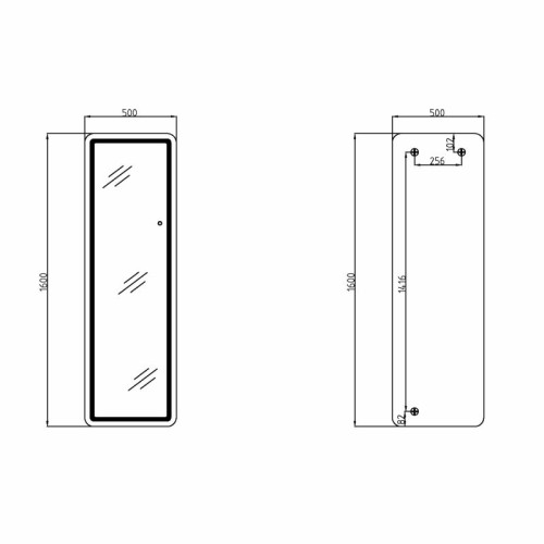 Зеркало Qtap Gemini 500х1600 с LED-подсветкой Touch, с диммером, QTGE50160049284