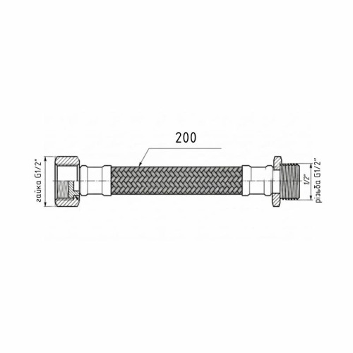 Гибкая подводка для воды Thermo Alliance Forte ВН 20 см TAF386W20