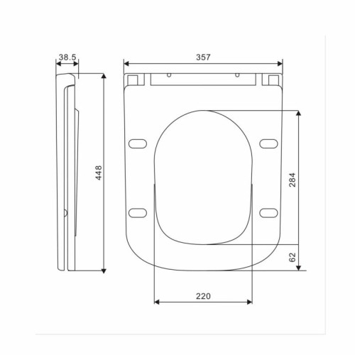 Сиденье для унитаза Qtap (Gemini 520) 448x357x38,5 мм, White, с микролифтом, Slim Duroplast, Quick Release QTSC179W49386 Сиденье для унитаза Qtap (Gemini 520) 448x357x38,5 мм, White, с микролифтом, Slim Duroplast, Quick Release QTSC179W49386