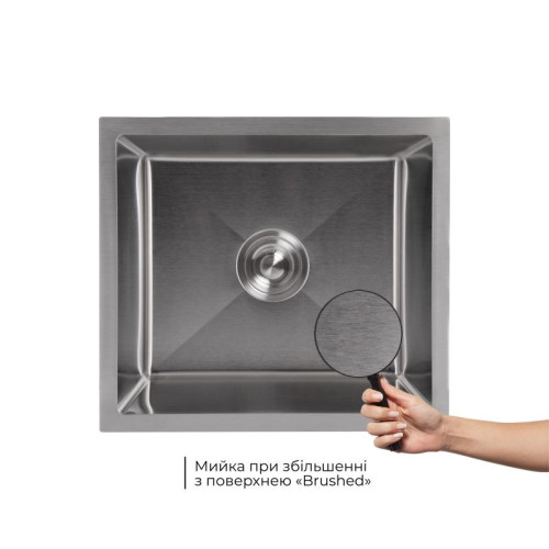 Мойка для кухни интегрированная под столешницу Lidz Handmade H4843 Brushed Steel 3,0/1,0 мм LDH4843BRU49441