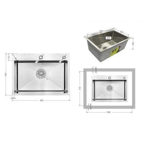 Мойка для кухни интегрированная Lidz Handmade H5843 Brushed Steel 3,0/1,0 мм LDH5843BRU49442 Мойка для кухни интегрированная Lidz Handmade H5843 Brushed Steel 3,0/1,0 мм LDH5843BRU49442