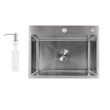 Мойка для кухни интегрированная Lidz Handmade H5843 Brushed Steel 3,0/1,0 мм LDH5843BRU49442 Мойка для кухни интегрированная Lidz Handmade H5843 Brushed Steel 3,0/1,0 мм LDH5843BRU49442