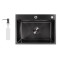 Мойка для кухни интегрированная Lidz Handmade H5843B Brushed Black PVD 3,0/1,0 мм LDH5843BRUBLM49443