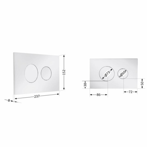 Клавиша смыва Qtap Standard 152x236x28 мм, Chrome, круглая QTSTD164CRM49469