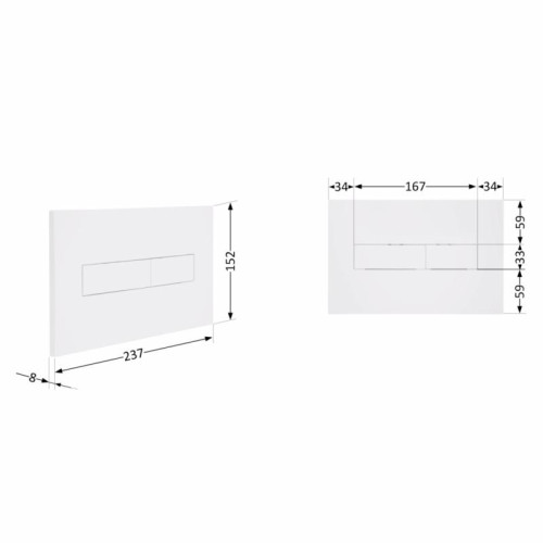 Клавиша смыва Qtap Standard 152x236x28 мм, White, линейная QTSTD164W49471 Клавиша смыва Qtap Standard 152x236x28 мм, White, линейная QTSTD164W49471