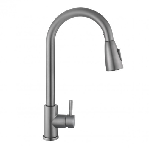 Смеситель для кухни Lidz Aria 015FL (k35) с выдвижным изливом  LDARI015FLGRP49560 Graphite