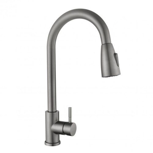 Смеситель для кухни Lidz Aria 015FL (k35) с выдвижным изливом  LDARI015FLGRP49560 Graphite