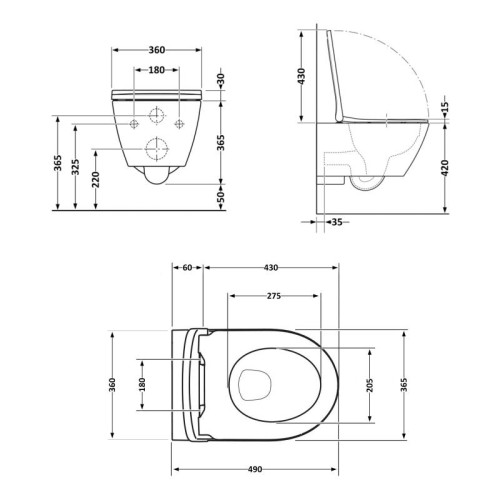 Унитаз подвесной Qtap Robin ML Ultra Quiet 490×365×325 мм, с сиденьем  Soft-close MagLock, White QTROBML26W49621