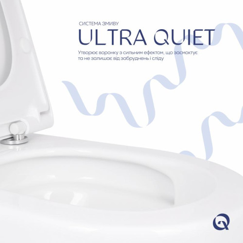 Унитаз подвесной Qtap Robin ML Ultra Quiet 490×365×325 мм, с сиденьем  Soft-close MagLock, White QTROBML26W49621