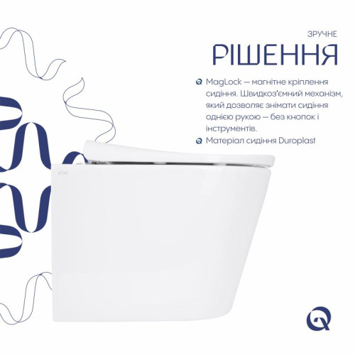 Унитаз подвесной Qtap Scorpio ML Ultra Quiet 520×365×365 мм, с сиденьем Soft-close MagLock, White QTSCOML26W49624 Унитаз подвесной Qtap Scorpio ML Ultra Quiet 520×365×365 мм, с сиденьем Soft-close MagLock, White QTSCOML26W49624