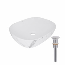 Раковина накладная Qtap Aquarius 470x380x120 мм, Marble, прямоугольная, с донным клапаном QTAQA188MR49782 Раковина накладная Qtap Aquarius 470x380x120 мм, Marble, прямоугольная, с донным клапаном QTAQA188MR49782