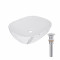 Раковина накладная Qtap Aquarius 470x380x120 мм, Marble, прямоугольная, с донным клапаном QTAQA188MR49782