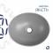 Раковина накладная Qtap Dove 415x340x140 мм, Stone grey, овальная, с донным клапаном QTDOV188SG49783