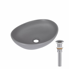 Раковина накладная Qtap Dove 415x340x140 мм, Stone grey, овальная, с донным клапаном QTDOV188SG49783 Раковина накладная Qtap Dove 415x340x140 мм, Stone grey, овальная, с донным клапаном QTDOV188SG49783