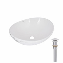 Раковина накладная Qtap Dove 415x340x140 мм, Marble, овальная, с донным клапаном QTDOV188SB49785 Раковина накладная Qtap Dove 415x340x140 мм, Marble, овальная, с донным клапаном QTDOV188SB49785