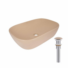 Раковина накладная Qtap Robin 600x390x150 мм, Beige, прямоугольная, с донным клапаном QTROB188SB49787 Раковина накладная Qtap Robin 600x390x150 мм, Beige, прямоугольная, с донным клапаном QTROB188SB49787