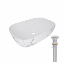 Раковина накладная Qtap Robin 600x390x150 мм, Marble, прямоугольная, с донным клапаном QTROB188MR49788 Раковина накладная Qtap Robin 600x390x150 мм, Marble, прямоугольная, с донным клапаном QTROB188MR49788
