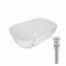 Раковина накладная Qtap Robin 600x390x150 мм, Marble, прямоугольная, с донным клапаном QTROB188MR49788