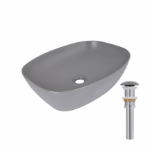 Раковина накладная Qtap Cardinal 500х380х140 мм, Stone grey, прямоугольная, с донным клапаном QTCAR188SG49824 Раковина накладная Qtap Cardinal 500х380х140 мм, Stone grey, прямоугольная, с донным клапаном QTCAR188SG49824