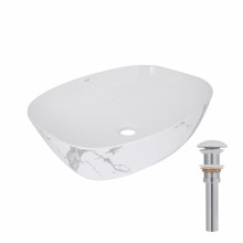 Раковина накладная Qtap Cardinal 500х380х140 мм, Marble, прямоугольная, с донным клапаном QTCAR188MR49826 Раковина накладная Qtap Cardinal 500х380х140 мм, Marble, прямоугольная, с донным клапаном QTCAR188MR49826