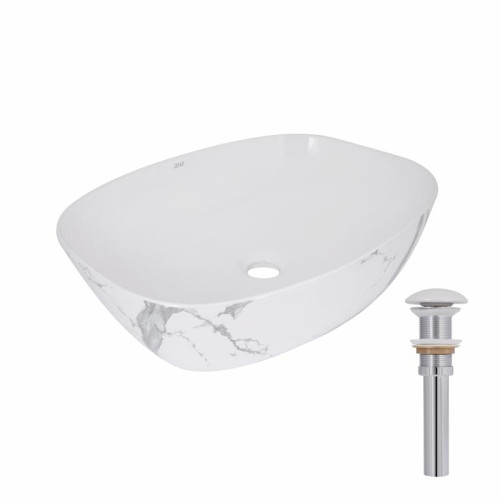 Раковина накладная Qtap Cardinal 500х380х140 мм, Marble, прямоугольная, с донным клапаном QTCAR188MR49826 Раковина накладная Qtap Cardinal 500х380х140 мм, Marble, прямоугольная, с донным клапаном QTCAR188MR49826