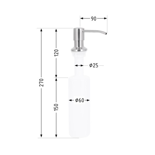 Дозатор для моющего средства Lidz Acsis LA29 Brushed Steel, круглый LDACSLA29BRU49828