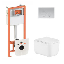 Готовое решение Qtap для ванной комнаты: подвесной унитаз Gemini Ultra Quiet 485×340×350 + комплект инсталляции Nest 4 в 1 (круглая клавиша Satin) Готовое решение Qtap для ванной комнаты: подвесной унитаз Gemini Ultra Quiet 485×340×350 + комплект инсталляции Nest 4 в 1 (круглая клавиша Satin)