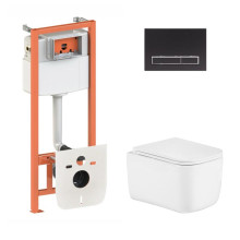 Готовое решение Qtap для ванной комнаты: подвесной унитаз Gemini Ultra Quiet 485×340×350+ комплект инсталляции Nest 4в1 (линейная клавиша Matt Black) Готовое решение Qtap для ванной комнаты: подвесной унитаз Gemini Ultra Quiet 485×340×350+ комплект инсталляции Nest 4в1 (линейная клавиша Matt Black)