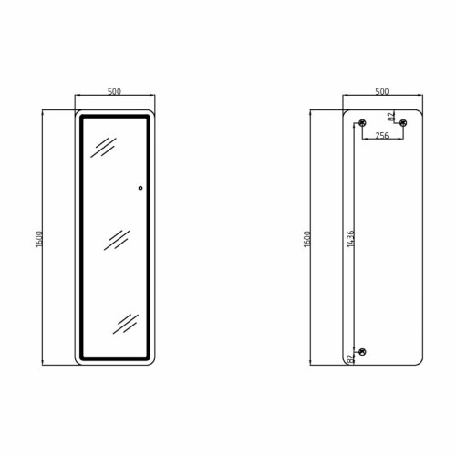 Зеркало Qtap Gemini 500х1600 с LED-подсветкой Inside, с диммером, QTGE50160049893