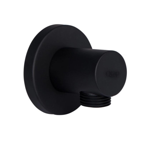 Акционный набор Qtap 1+1=3: Подключение для шланга Spojeni Matt Black, округлое QTCRBB030