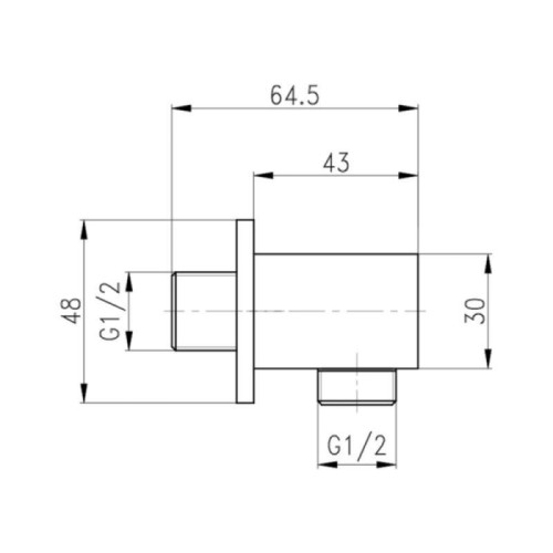 Акционный набор Qtap 1+1=3: Подключение для шланга Spojeni Matt Black, прямоугольное QT809810842857NB