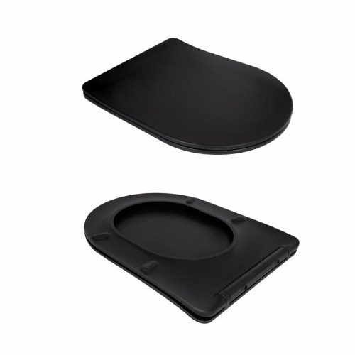 Унитаз подвесной Qtap Taurus Ultra Quiet 515×360×350 мм, Matt Black, с сиденьем Slim Duroplast / Soft-close / Quick Release QTTAU28BLM50504