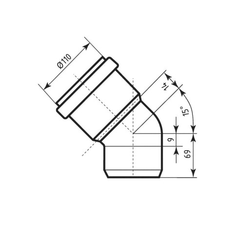 Колено канализационное Ostendorf-OSMA KG System d110×15°