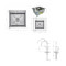 Акционный набор Lidz: мойка H5050H интегрированная Decor Honeycomb 2,5/0,5 мм LDH5050DEC48365 + Смеситель Aria для кухни с гибким изливом (k35) Grey