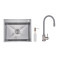 Акционный набор Lidz: мойка H6050H интегрированная Decor Honeycomb 2,5/0,5 мм LDH6050DEC48370 + Смеситель Aria для кухни с гибким изливом (k35) Grey